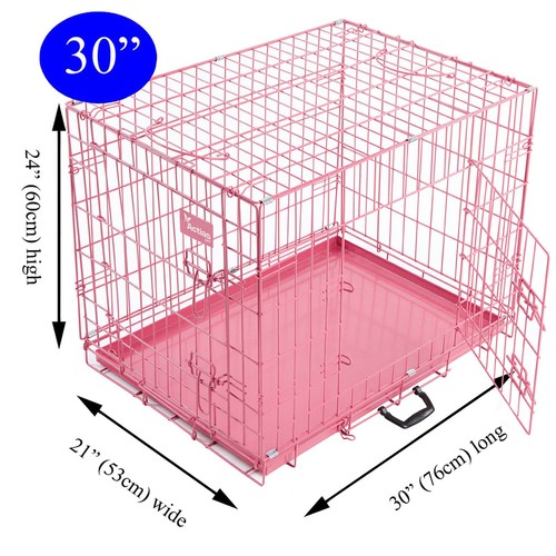 Pink dog cage - faux, fur