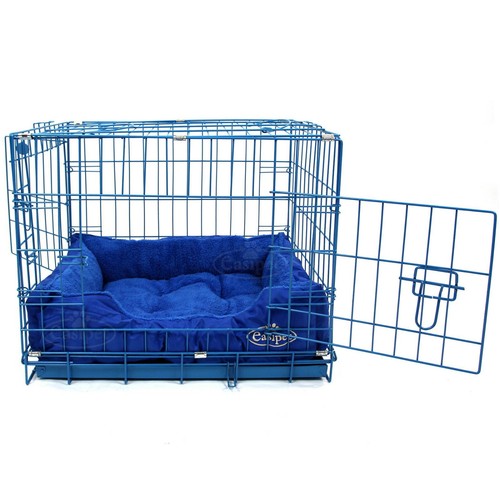Blue dog cage with - with, faux