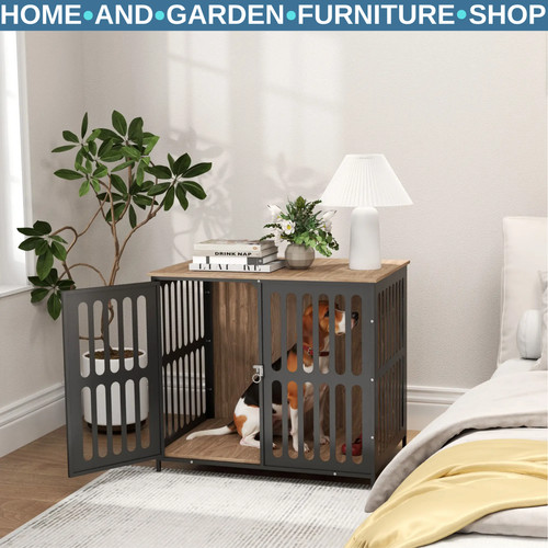 Dog crate furniture pawhut - crate,